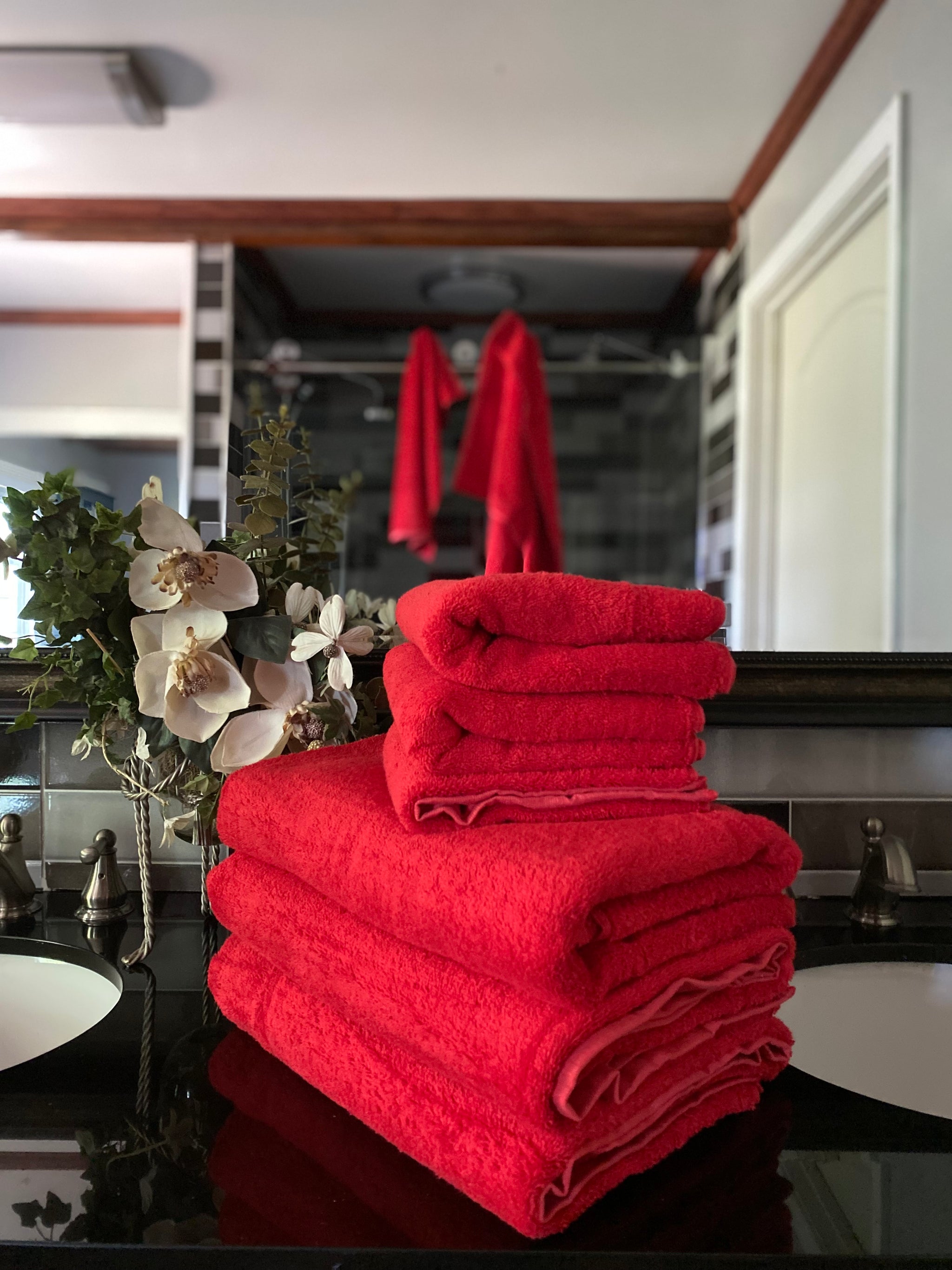 Red bath towels hotsell