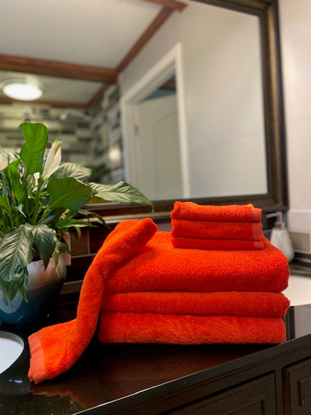 Dark Orange Bath Towels