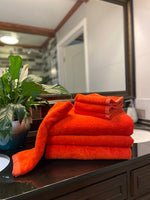 Dark Orange Bath Towels